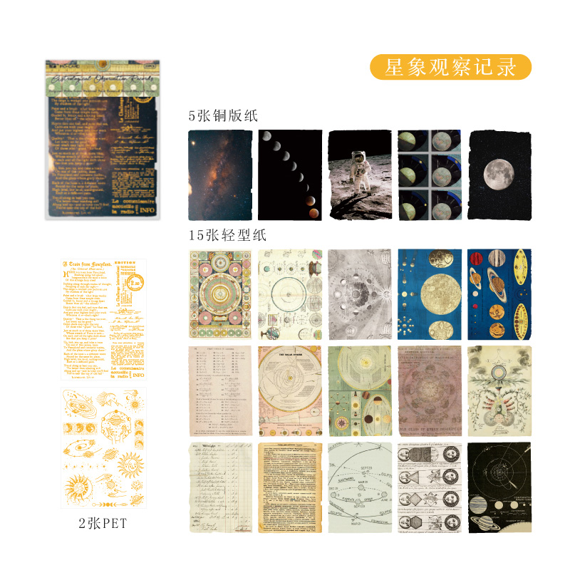 MO Card Orginal Journal Retro Series Astrological Obdervation Records MMK17F037