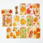 Mo Card Vintage Printed Tags Fallen Leaf Notes MMK06F083B