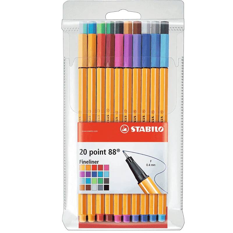Stabilo Point 88 Fineliner Pen Set of 20 (8820)