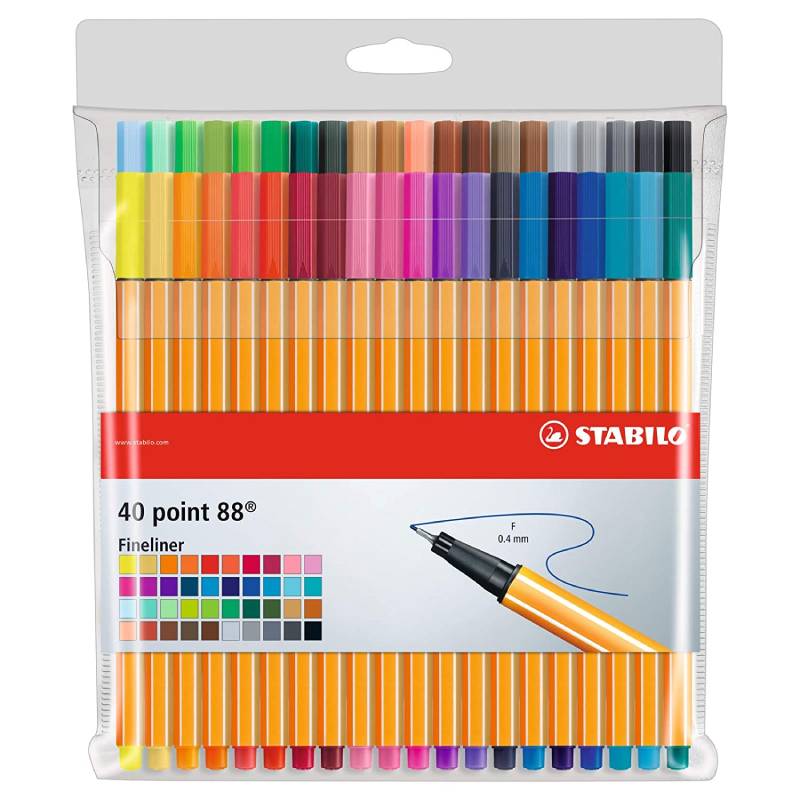 Stabilo Point 88 Fineliner Pen Set of 40 (8840-1)