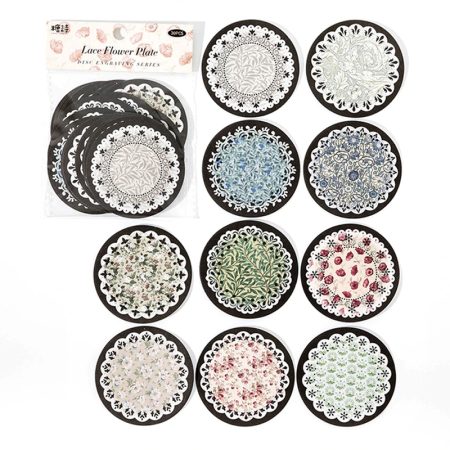 Journal Paper Disc Engraving Series Lace Flower Plate TS06F113