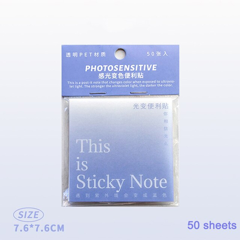 Photosensitive Translucent Sticky Notes Grey Blue 3x3 (HX001)