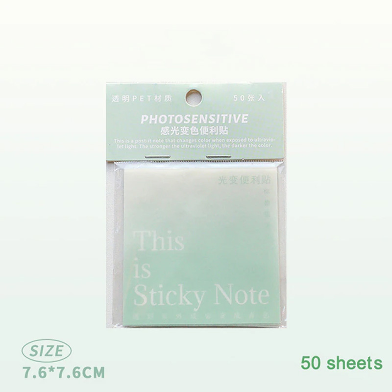 Photosensitive Translucent Sticky Notes Seafoam Green 3x3 (HX001)