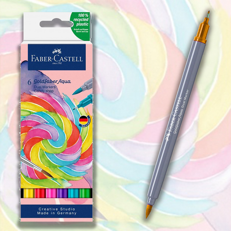 Faber-Castell Gold Faber Aqua Dual Markers Candy Shop Set of 6