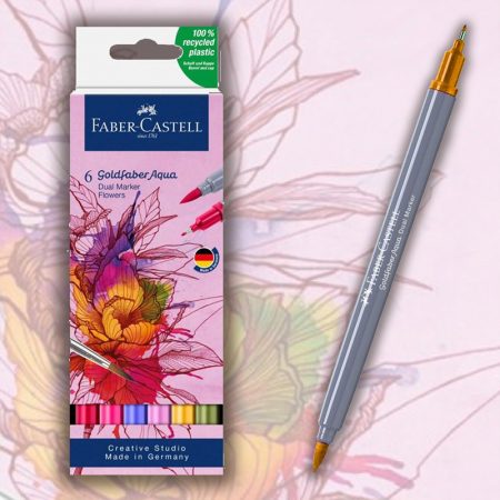 Faber-Castell Gold Faber Aqua Dual Markers Flowers Set of 6