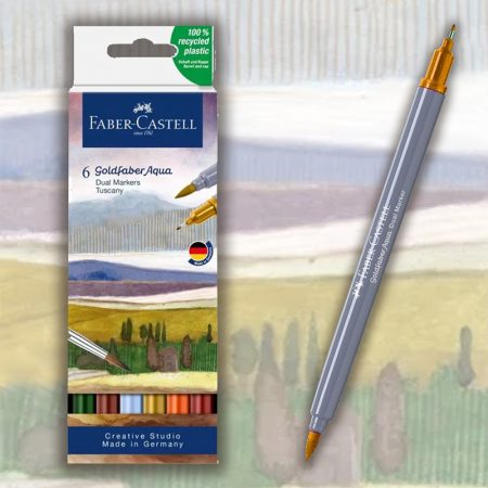 Faber-Castell Gold Faber Aqua Dual Markers Tuscany Set of 6