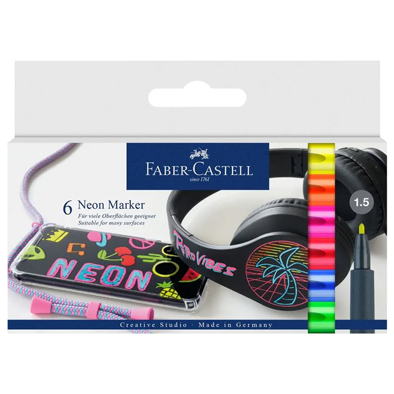 Faber-Castell Neon Markers Set of 6