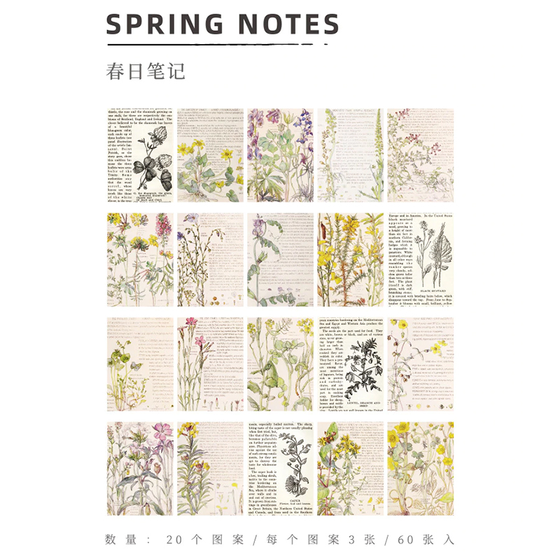 Journal Time Flies Series Retro Paper Pack Spring Notes LJ2020SCZ-026