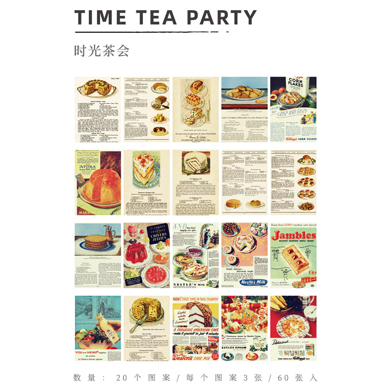 Journal Time Flies Series Retro Paper Pack Time Tea Party LJ2020SCZ-027