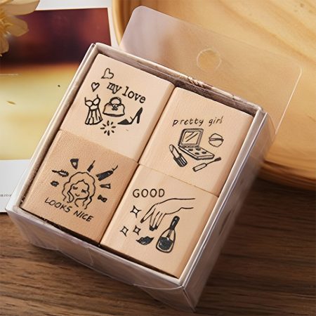 Merrytree Wooden Mounted Stamp 4Pc (WZ-X103)