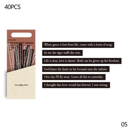Mo Card Life Excerpt Series Text Sticker Travelling Poet MMK06E101