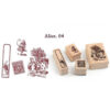 Vintage Wooden Antique Stamp Alice.04 Set of 4 (QWAS3)