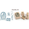 Vintage Wooden Antique Stamp Dorothy.02 Set of 4 (QWAS2)