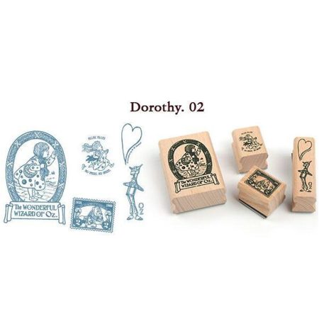Vintage Wooden Antique Stamp Dorothy.02 Set of 4 (QWAS2)
