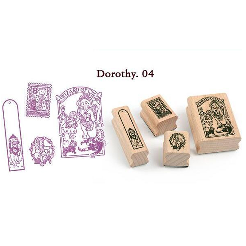 Vintage Wooden Antique Stamp Dorothy.04 Set of 4 (QWAS7)