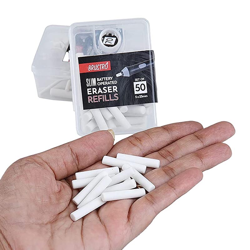 Brustro Slim Battery Operated Eraser Refills Set of 50 (BRSER50)