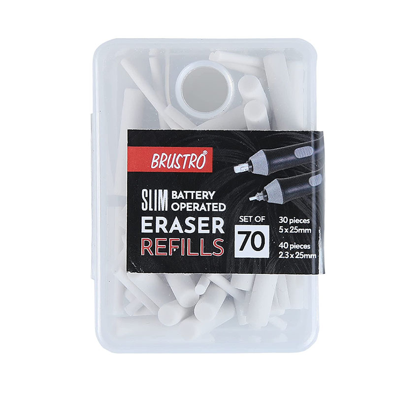Brustro Slim Battery Operated Eraser Refills Set of 70 (BRSER70)