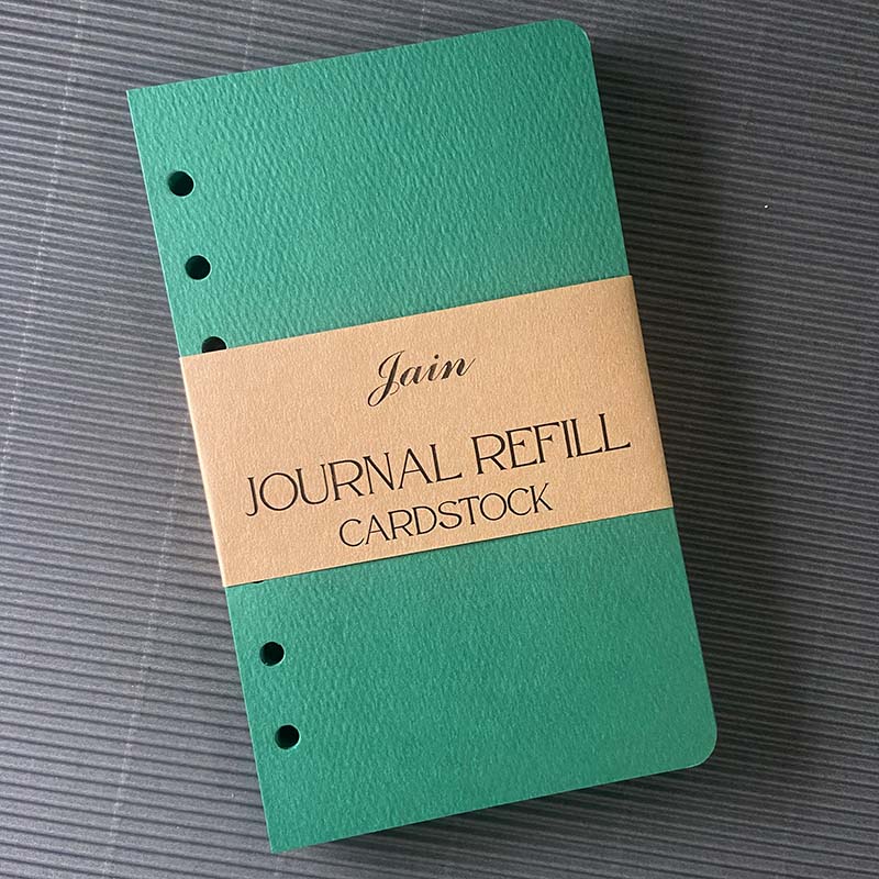 Jain 6 Hole Ring Binder Journal Refill Green Cardstock
