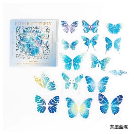 Mo Card Gradient Butterfly Sticker Blue Butterfly MMK06F441