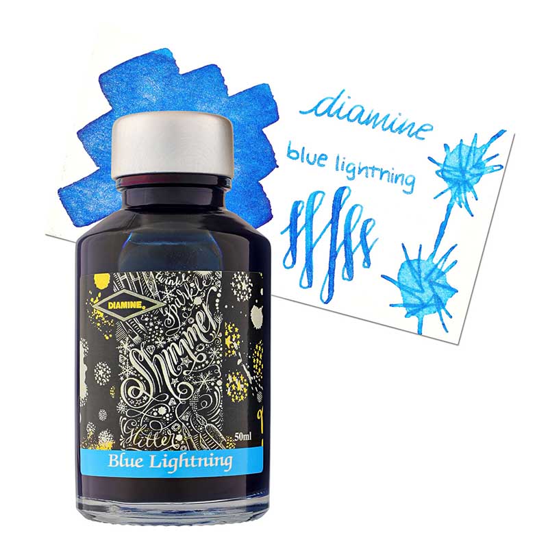Diamine Shimmering Fountain Ink 50ml - Blue Lightning