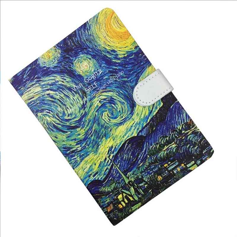 Fancy Notebook with Button Van Gogh Series A5 Size - Ruled