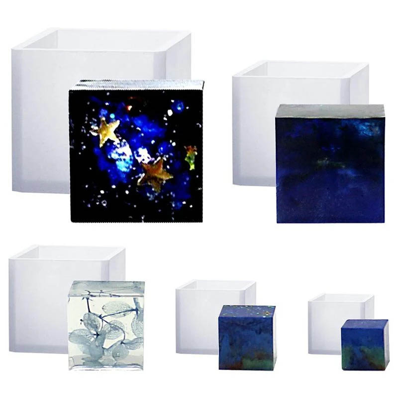 Resin Square Cube Mould Set of 6