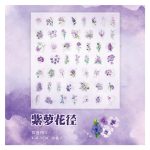 Fragment Greenhouse Bronzing Sticker Purple Flower YXTZ00559