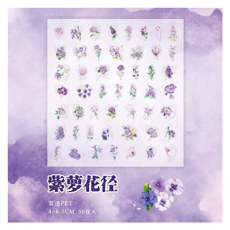 Fragment Greenhouse Bronzing Sticker Purple Flower YXTZ00559