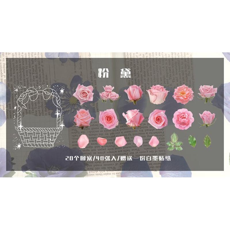 Journal A Little Flower Sticker Pink Roses EMA202205001