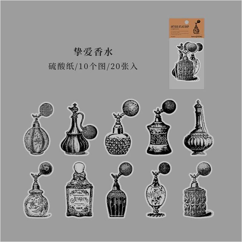 Journal Antique Atlas Shop Sticker Favourite Perfume MHD-GDTJ003