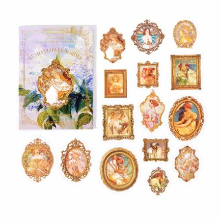 Mo Card Retro Character PET Sticker Musha Flower Border MMK06F469