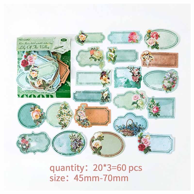Mo Card Retro Flower Label Sticker Lily Of The Valley MMK06F169