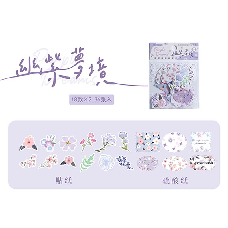 Plant Time Series Journal Sticker Purple Dreams ZWSG568-1006