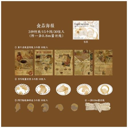 Journal Coffee Impressions Paper Cutout Food Poster MHD-KFYX008