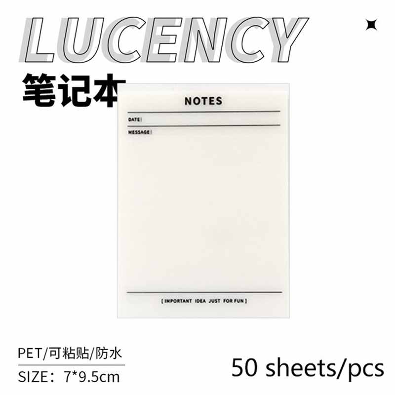 Transparent Printed Sticky Note 3x4in Notes (BQ2207APX-A)