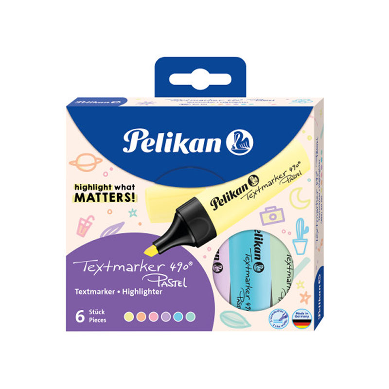 Pelikan Textmarker 490 Pastel Highlighter Set of 6