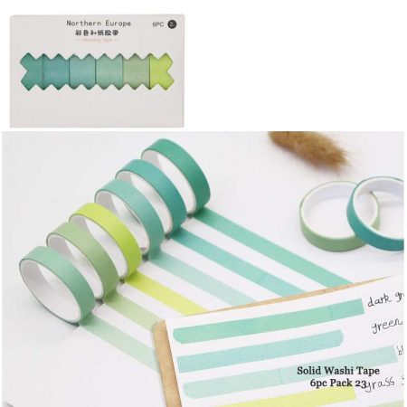 Solid Washi Tape 6Pc Pack no 23