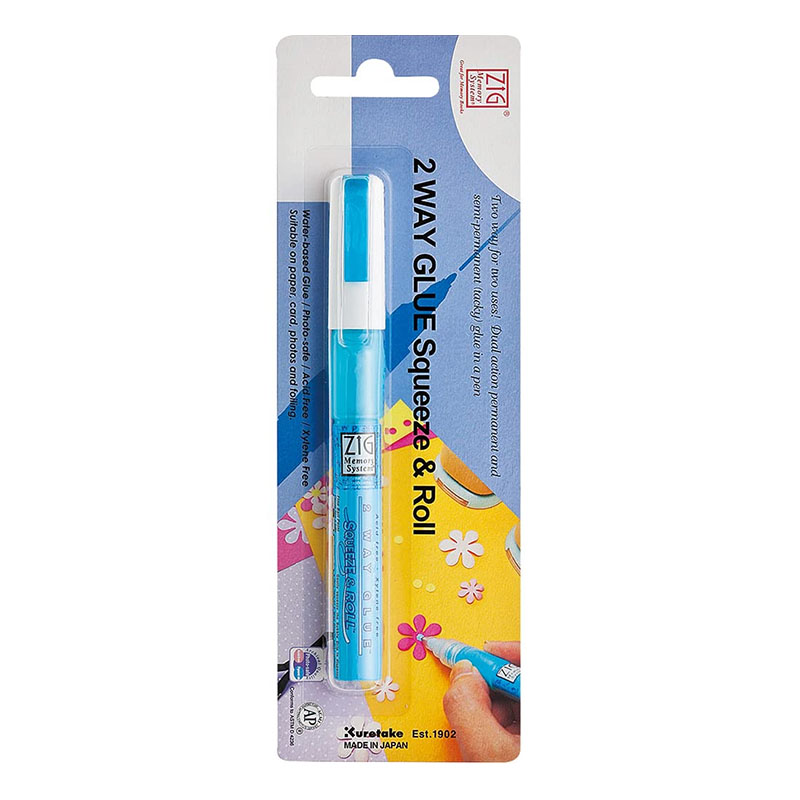 ZIG Memory System 2 Way Glue Squeeze & Roll Pen 1mm (MSB-10M)