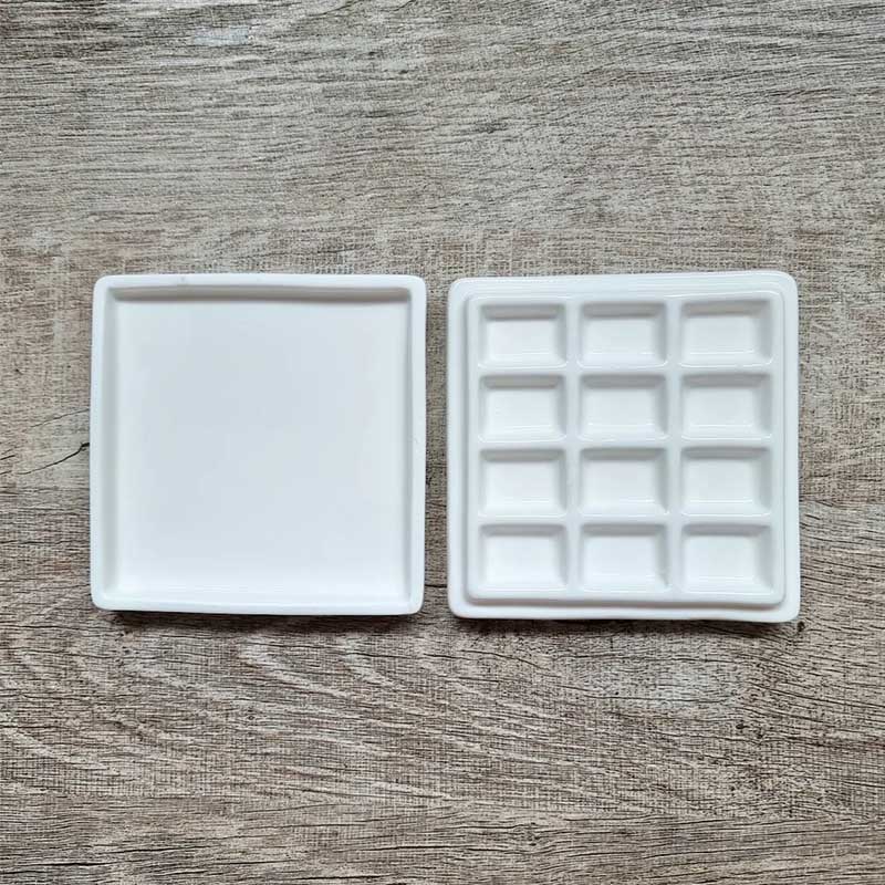 Ceramic Palette Square with Lid 12 Wells