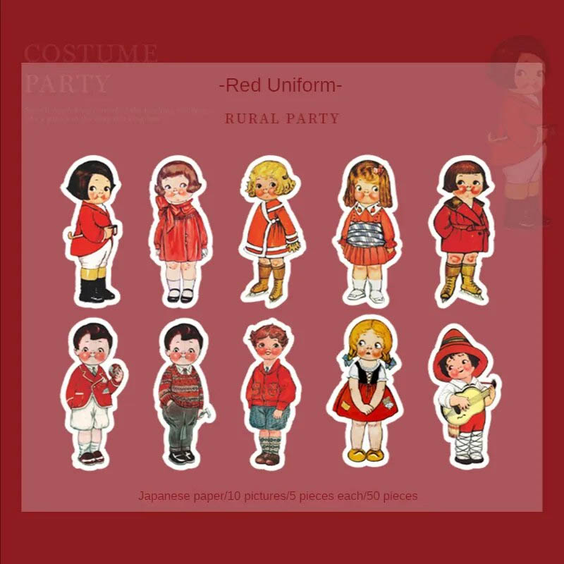 Costume Party Journal Sticker Red Uniform HGD-HZPD006