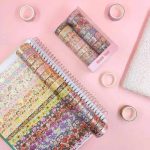 Gold Foil Flowers Washi Tape Set 18Pc