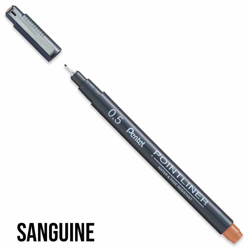 Pentel Pointliner Fineliner Sanguine Drawing Pen 0.5mm