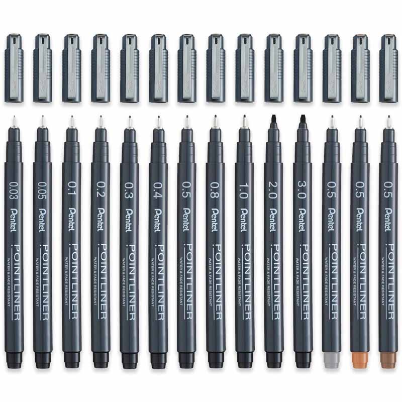 Uchida Le Pen Pigmented Pen 0.3Mm Fine Tip Open Stock-Green