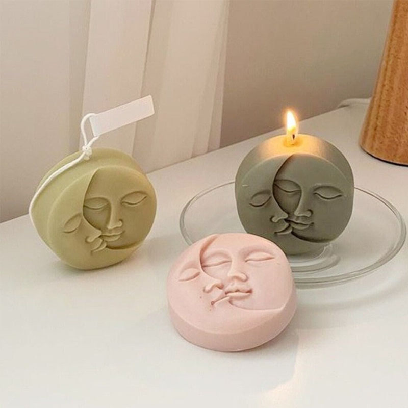 Moon Face Candle Mould