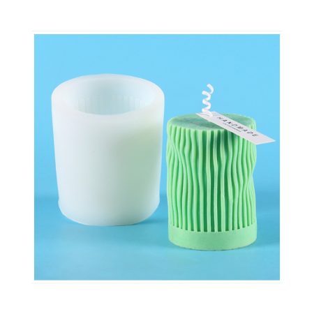Striped Cylindrical Pillar Candle Mould HBR15-60