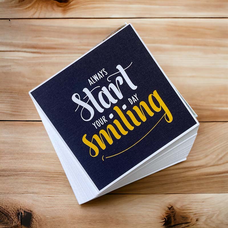 Printed Cards Square Design Always Start day Smiling