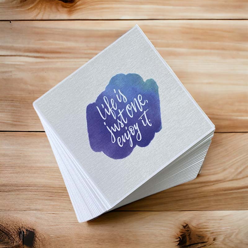 Printed Cards Square Design Life is One