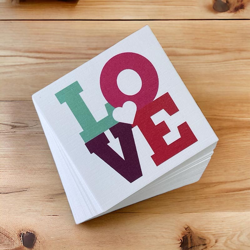 Printed Cards Square Design Love