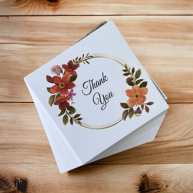 Printed Cards Square Design Thank you