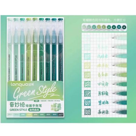 Lanquo Gel Pen Set of 9 Green Style Series LG-D0560